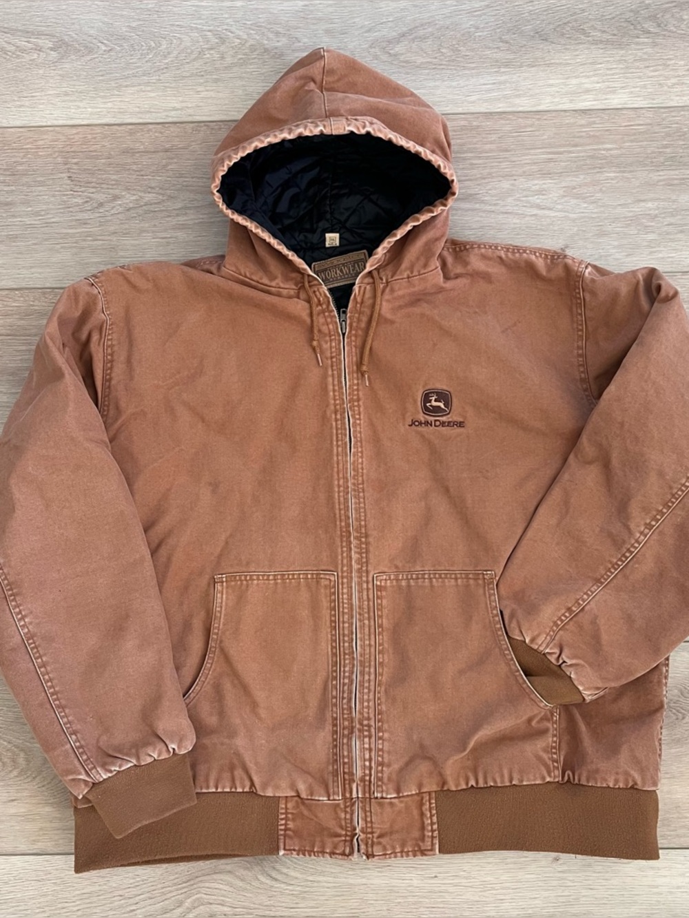 Men’s 3 XL duck brown canvas Swingster Jacket with John Deer logo Embroidery